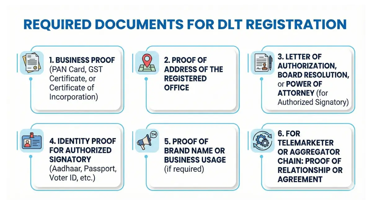 Illustration of documents required for DLT registration and compliance