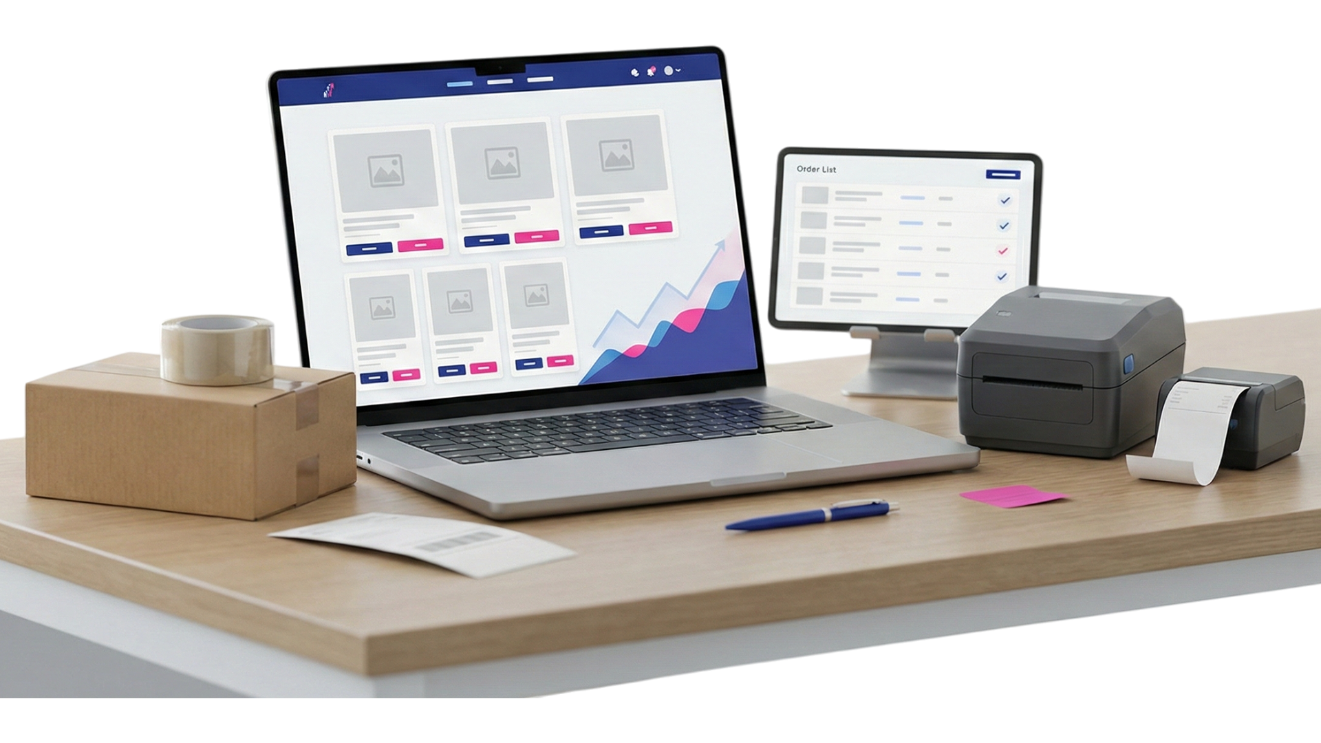 E-commerce solutions for small and medium businesses illustration