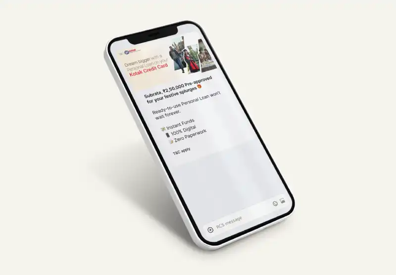 RCS rich messaging channel for interactive customer updates and support conversations