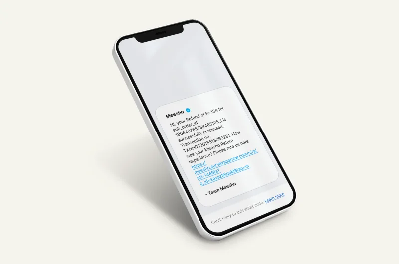 Transactional SMS notification illustration for order updates and important alerts