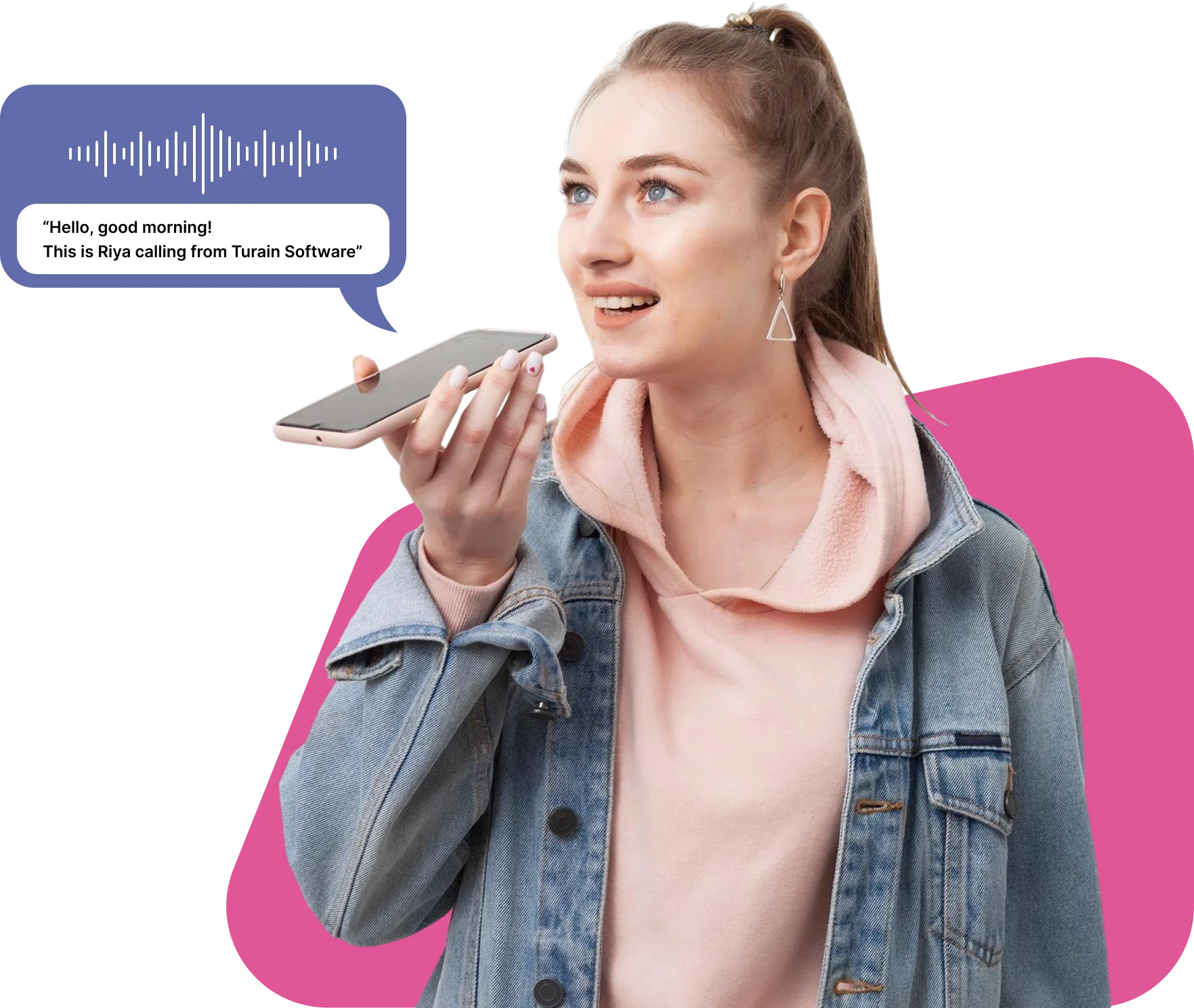 Voice call messaging service dashboard for business communication